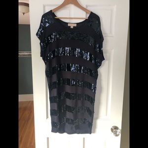 Michael Kors Navy Sequin Shift Dress